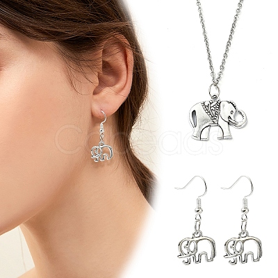 60Pcs 15 Styles Tibetan Style Alloy Elephant Pendants TIBEP-YW0001-83-1