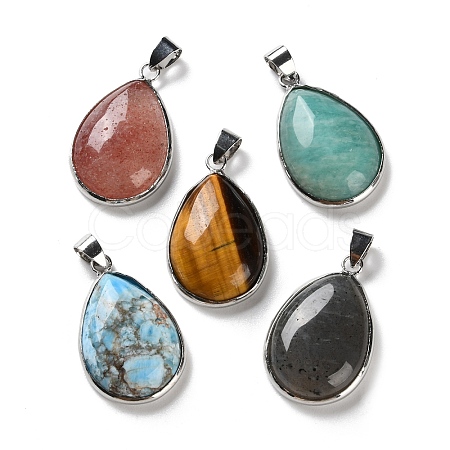 Natural & Synthetic Mixed Gemstone Pendants G-B123-05P-1