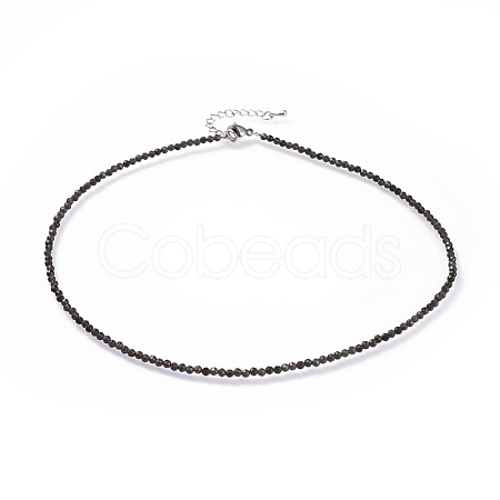 Natural Obsidian Beaded Necklaces NJEW-JN02492-09-1