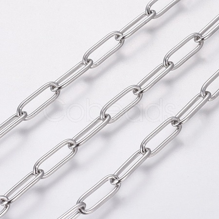 3.28 Feet Handmade 304 Stainless Steel Paperclip Chains X-STAS-F230-15P-1