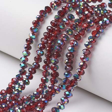 Electroplate Transparent Glass Beads Strands EGLA-A034-T8mm-Q06-1