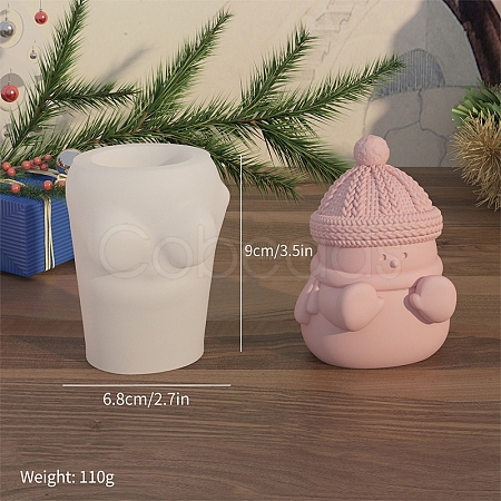 Christmas Snowman DIY Food Grade Silicone Candle Molds PW-WG44014-01-1