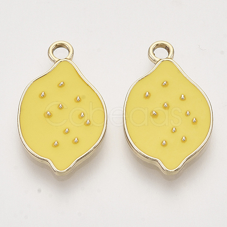 Light Gold Plated Alloy Charms X-ENAM-T009-04-1