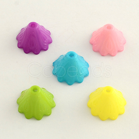 Opaque Acrylic Flower Bead Caps X-SACR-Q099-M81-1