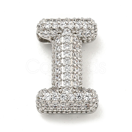 Platinum Plated Brass Micro Pave Cubic Zirconia Pendants KK-L073-001P-I-1