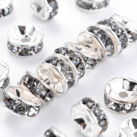 Brass Grade A Rhinestone Spacer Beads RSB034NF-03-1