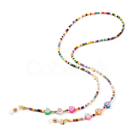 Glass Seed Beads Eyeglasses Chains AJEW-EH00383-03-1