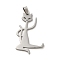 Non-Tarnish 304 Stainless Steel Pendants, Laser Cut, Kung Fu Cat Charm, Stainless Steel Color, 34x21x1mm, Hole: 6x3mm