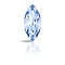 Preciosa&reg MAXIMA Crystal Fancy Stones, Czech Crystal, 435 14 615 Navette(Horse Eye), Dura Foiling, Light Sapphire, 8x4mm