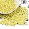 Baking Painted Glass Seed Beads, Oval, Yellow, 5x3.5mm, Hole: 0.8mm, about 5000pcs/pound