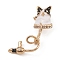 Alloy with Rhinestone Brooch, Cat Enamel Pin, Golden, 41x24x12mm