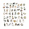 53Pcs 53 Styles PVC Plastic Cartoon Cat Stickers Sets, Waterproof Adhesive Decals for DIY Scrapbooking, Photo Album Decoration, Cat Pattern, 41.5~78x37~61x0.3mm, 1pc/style