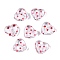 Transparent Printed Acrylic Beads, Heart, Red, 16.5x18x7mm, Hole: 1.5mm