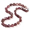 Natural Strawberry Quartz Nuggets Beaded Necklaces for Women Men, 20.08~21.26 inch(51~54cm)