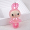 UV Plating Acrylic Big Pendants, Rabbit, Pearl Pink, 73.6x34.2mm, Hole: 2mm