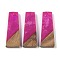 Resin & Wood Pendants, Trapezoid Charms, Fuchsia, 38x15x3.5mm, Hole: 2mm