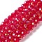 Baking Electroplate Glass Beads Strands, AB Color, Faceted, Round, Fuchsia, 6x5mm, Hole: 1mm, about 83~84pcs/strand, 16.14''(41~41.5cm)