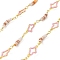 Brass Link Chains, with Enamel and Polymer Clay, Long-Lasting Plated, Golden, Soldered, Cadmium Free & Lead Free, Lead Free & Nickel Free, with Spool, Saddle Brown, 3.5~16x3~8x0.5~1.5mm