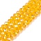 Electroplate Glass Beads Strands, AB Color Plated, Faceted, Rondelle, Dark Orange, 6x5mm, Hole: 1mm, about 84~85pcs/strand, 16.34~16.54 inch(41.5~42cm)