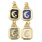 Rack Plating Brass Micro Pave Cubic Zirconia Pendants, with Enamel, Cadmium Free & Lead Free, Long-Lasting Plated, Real 18K Gold Plated, Moon with Star, Mixed Color, 21x13.5x2mm,  jump ring: 5x1mm, inner diameter: 3.5mm