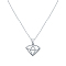 S925 Sterling Silver Geometric Diamond Shape Necklaces for Women Daily Wear