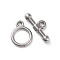 Non-Tarnish 304 Stainless Steel Ring Toggle Clasps, Stainless Steel Color, 13x10x1.5mm, Hole: 1.6mm, Bar: 7x17x3.5mm, Hole: 1.8mm