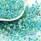 Glass Seed Beads, Inside Colours, Bicone, Dark Turquoise, 4.5x3.5mm, Hole: 1.4mm, about 5625pcs/pound