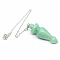 Natural Aventurine Cone Dowsing Pendulum Big Pendants, with Metal Findings, 240mm