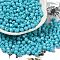 Baking Painted Glass Seed Beads, Bicone, Dark Turquoise, 4.5x4mm, Hole: 1mm, about 5232pcs/pound