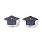 Printed Wood Beads, Graduation Cap, Black, 12.5x19.5x5.5mm, Hole: 2.5mm