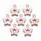 Alloy Enamel Pendants, Star, Light Gold, Pink, 16x14x2mm, Hole: 1.6mm