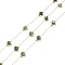 Ion Plating(IP) 304 Stainless Steel Link Chains, Natural Green Spot Jasper Beads & Spool, Soldered, Real 18K Gold Plated, 8x4mm, about 32.81 Feet(10m)/Roll