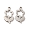 Non-Tarnish 304 Stainless Steel Pendants, Flower Charms, Stainless Steel Color, 17x10x1.4mm, Hole: 1.4mm