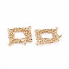 Brass Micro Pave Clear Cubic Zirconia Connector Charms KK-S356-702-2