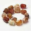 Natural Striped Agate/Banded Agate Beads Strands G-P241-02-2