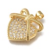 Rack Plating Brass Micro Pave Clear Cubic Zirconia Pendants KK-G500-24G-2