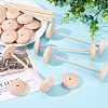 Unfinished Schima Wood Vehicle Wheels & Birch Wood Stick Sets DIY-WH0308-326B-5