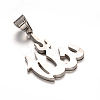 Allah 304 Stainless Steel Rhinestone Pendants STAS-M229-19P-2