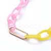 Personalized Two Tone ABS Plastic Cable Chain Necklaces NJEW-JN02825-03-3