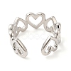 Rack Plating Brass Open Cuff Ring  for Women RJEW-Q770-30P-2