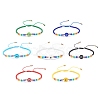 7Pcs 7 Colors Lampwork Evil Eye & Glass Beaded Bracelets Set BJEW-JB08367-1