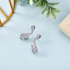 Clear Cubic Zirconia Snake Stud Earrings JE1077A-3