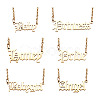 Sparkeads 6Pcs 6 Style 304 Stainless Steel Word Pendant Necklace NJEW-KS0001-06G-9