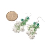 Shell Pearl & Plastic & Glass Flower Dangle Earrings EJEW-TA00193-4