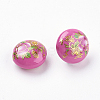 Flower Printed Resin Beads RESI-E010-A19-1
