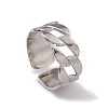 Non-Tarnish 304 Stainless Steel Curb Chains Shape Open Cuff Rings for Women RJEW-G285-54P-1