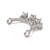 Rack Plating Brass Pave Clear Cubic Zirconia Connector Charms KK-C007-32P-3