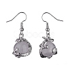 Natural Quartz Crystal Dragon Dangle Earrings EJEW-A092-12P-03-2