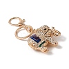 Elephant Zinc Alloy Enamel with Rhinestone Pendant Keychain KEYC-G061-01A-3