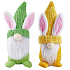 Gorgecraft 2Pcs 2 Colors Easter Cloth Bunny Gnome Doll Ornament AJEW-GF0007-78B-1